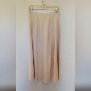 Kim Rogers 100% Silk  Cream A-Line Midi Maxi Skirt Size Large